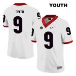 Youth Georgia Bulldogs NCAA #9 Ameer Speed Nike Stitched White Legend Authentic College Football Jersey NXM4754KC